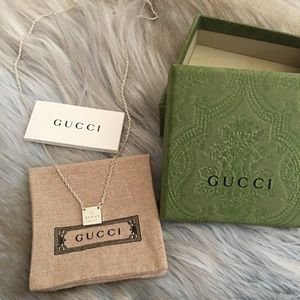 Square silver Gucci necklace